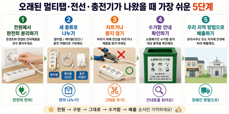멀티탭을 플라스틱으로 버리면 안 되는 이유｜전선·충전기까지 버리는 법