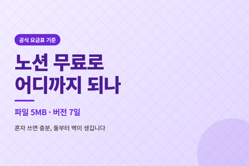 노션 요금제, 무료로 어디까지 되나요? 벽은 파일 5MB에서 옵니다