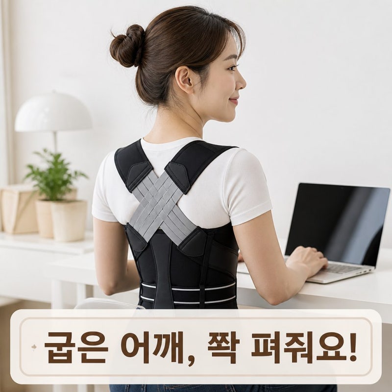 굽은 어깨가 쫙 펴지는 느낌! 발란쓰 라운드숄더 자세교정밴드 솔직 정보 정리