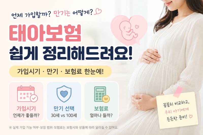 태아보험 가입시기 언제가 좋을까? 30세·100세 만기와 보험료까지 정리
