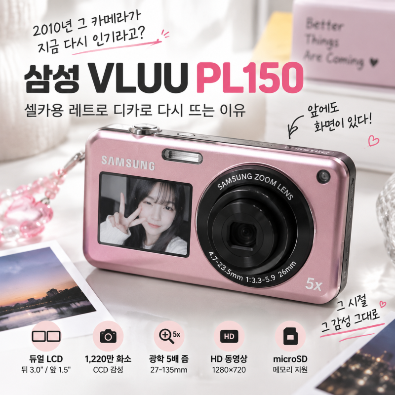 요즘 다시 찾는 삼성 VLUU PL150, 셀카용 레트로 디카로 뜨는 이유