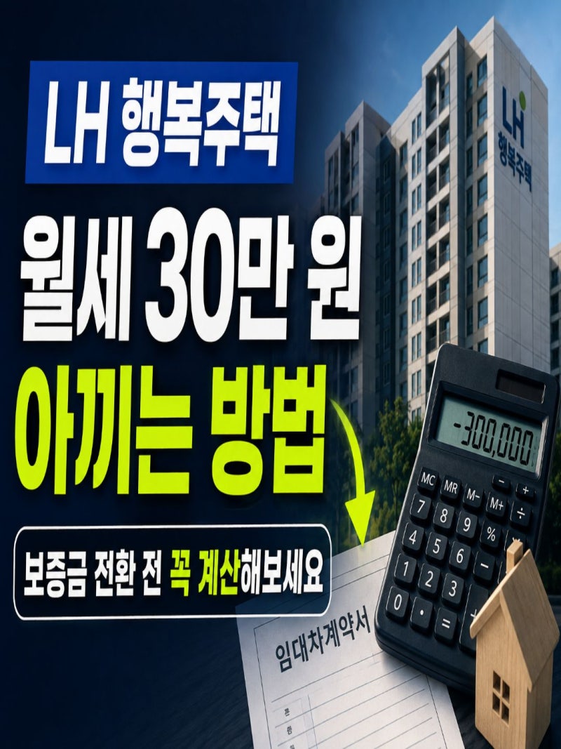 LH 행복주택 월세 30만 원 아끼는 방법? 보증금 전환 전 꼭 계산해보세요