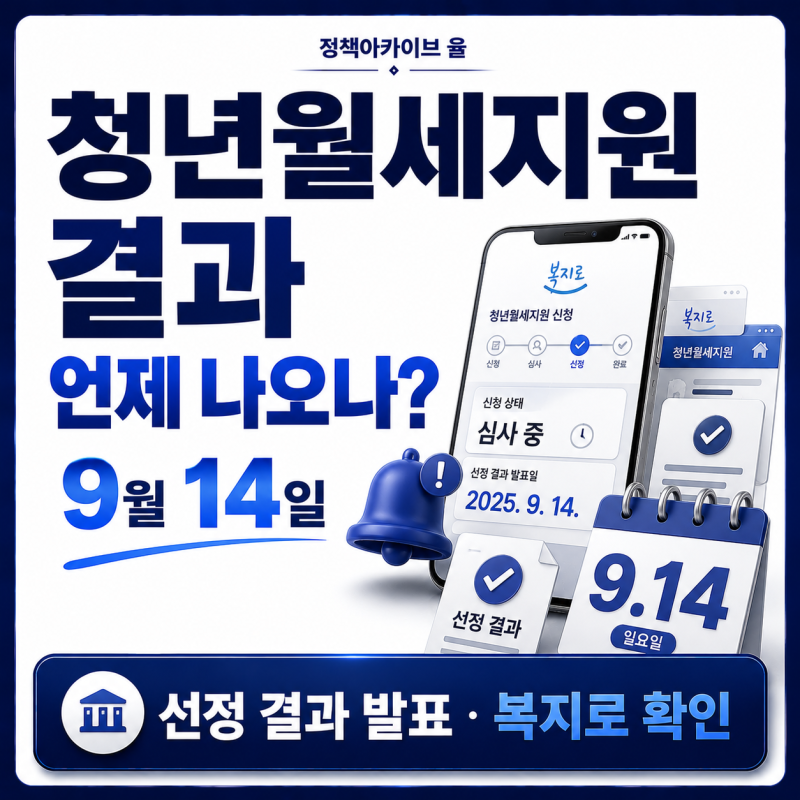 청년월세 특별지원 결과 언제 나오나? 9월 14일 확인 방법