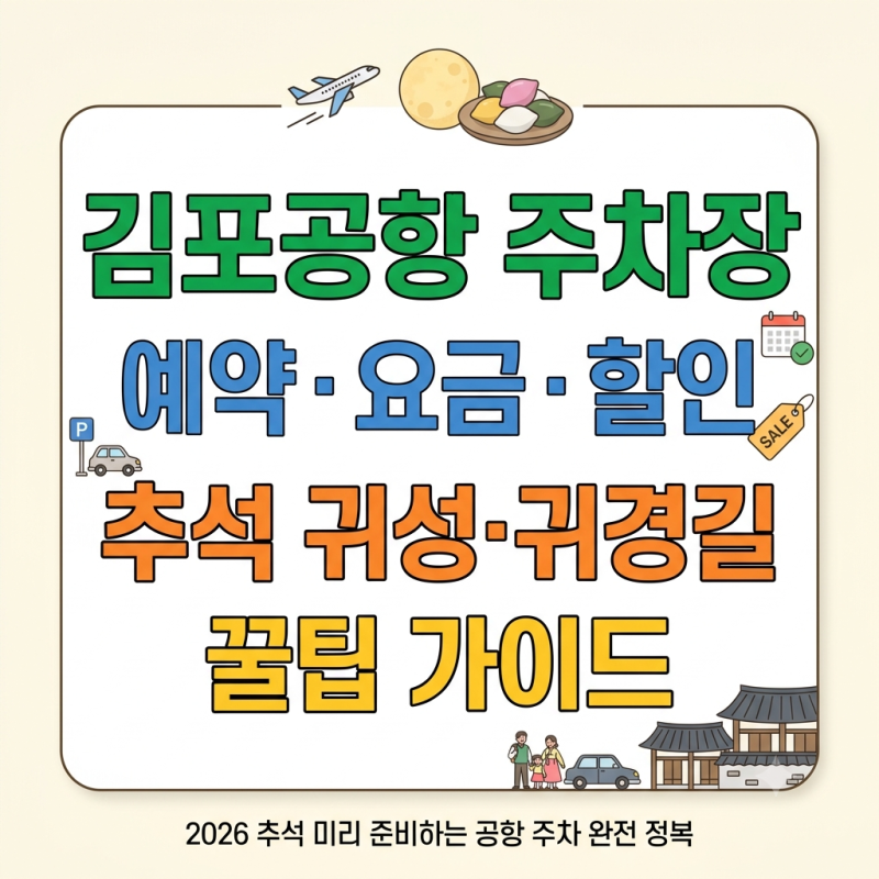 김포공항 주차장 예약 요금 할인 | 추석 귀성·귀경길 만차 헛걸음 막고 50% 감면받는 실전 꿀....