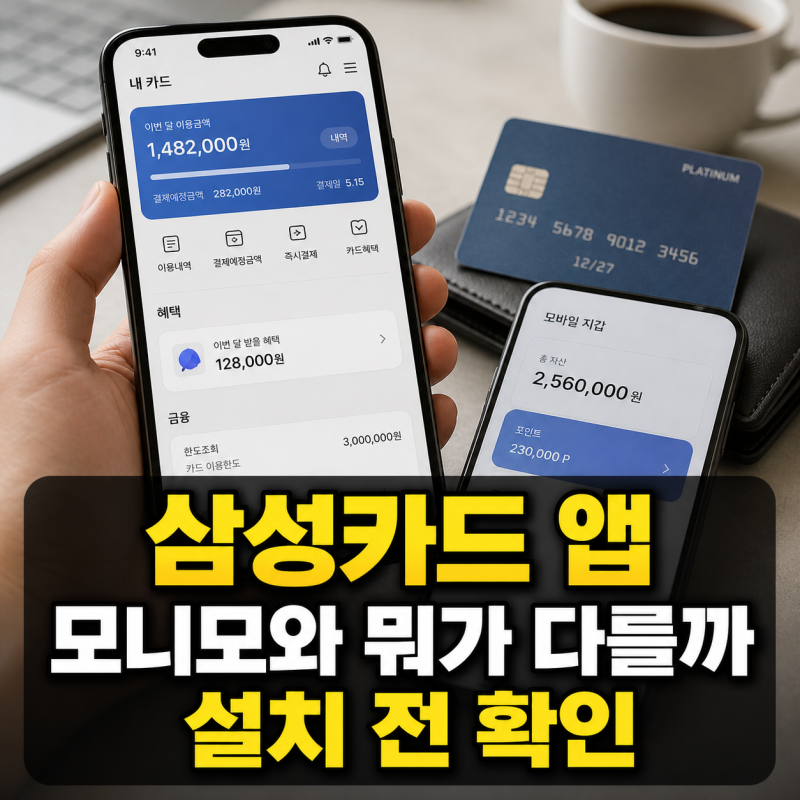 삼성카드 앱과 모니모 차이, 어떤 걸 설치해야 할까