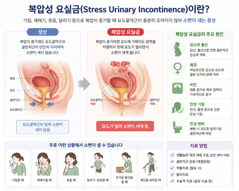 기참할때 자꾸 소변이 나와요? [복압성 요실금]