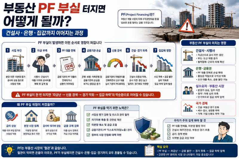 부동산 PF 부실 터지면 어떻게 될까?｜건설사·은행·집값까지 이어지는 과정