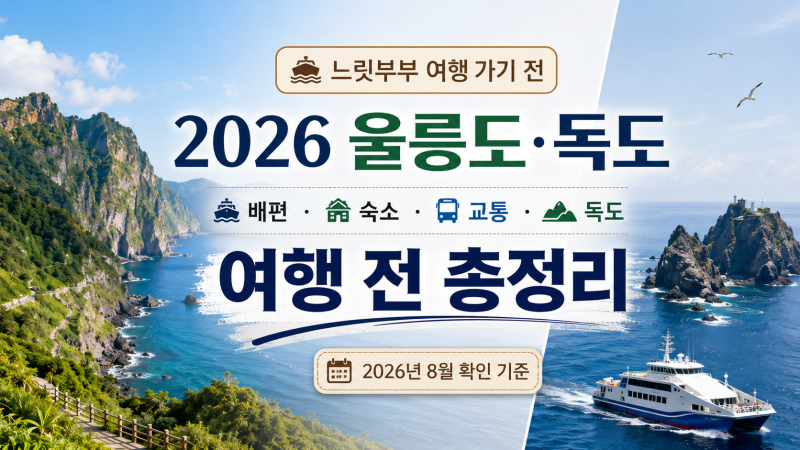 2026 울릉도·독도 여행 — 숙소부터 잡으면 꼬임?(배편·독도 입도·일정 순서)