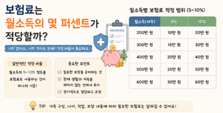 보험료는 월소득의 몇 퍼센트가 적당할까?