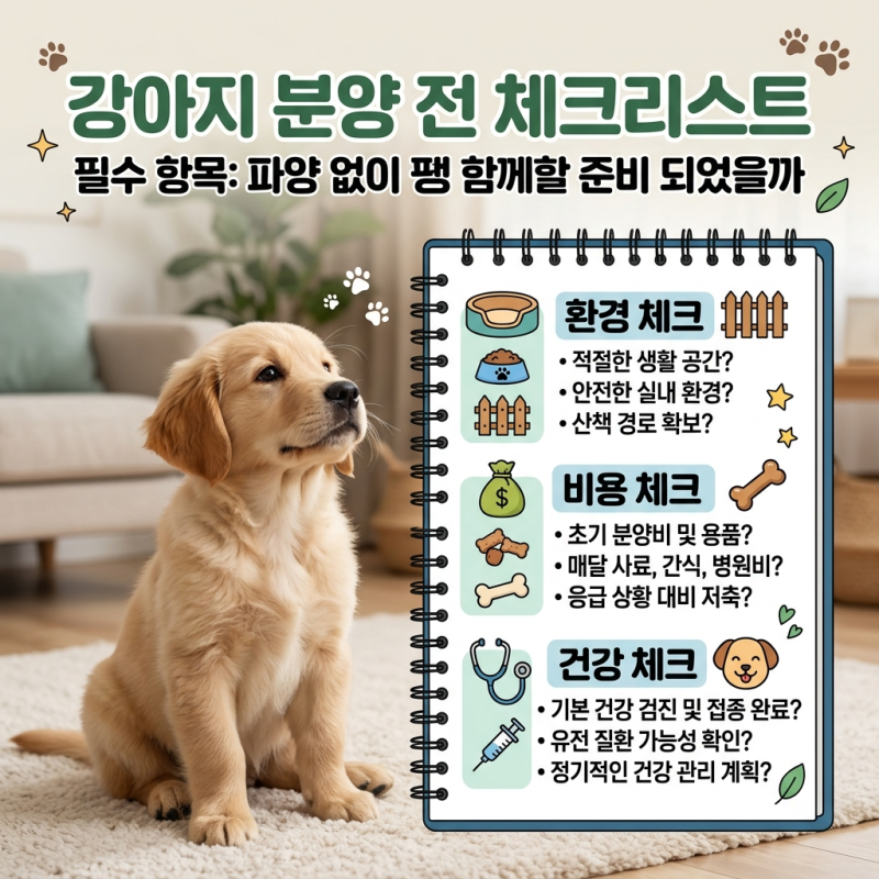 강아지 분양 전 체크리스트 필수 항목