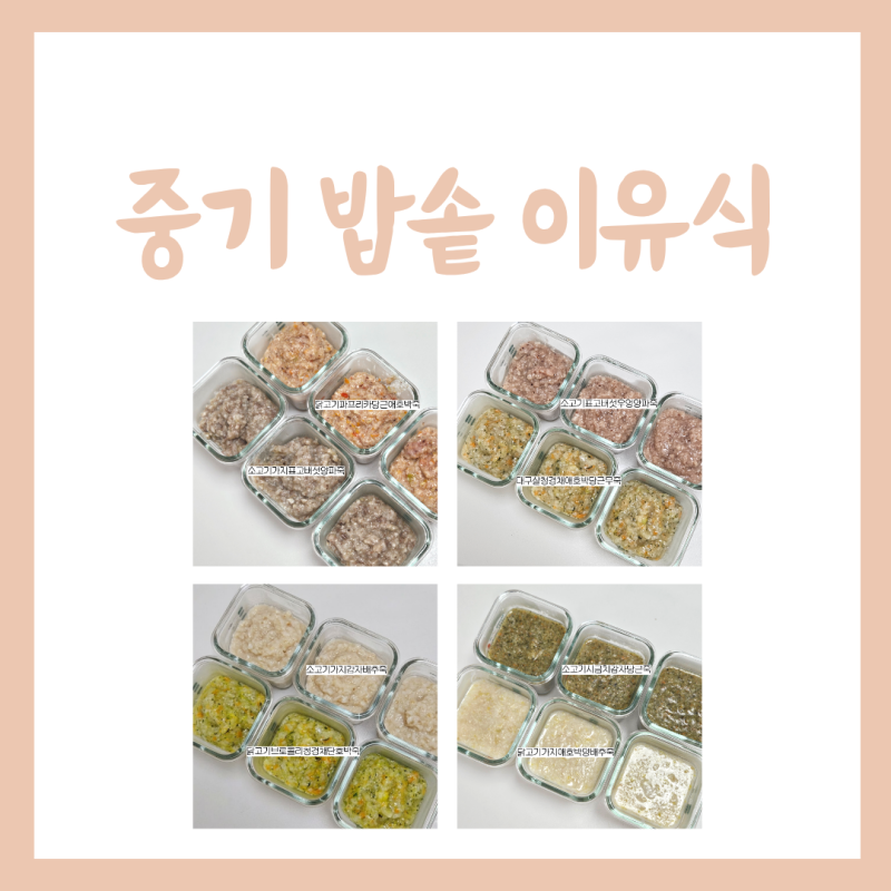 7개월 중기 1단계 밥솥이유식 20가지 식단 레시피