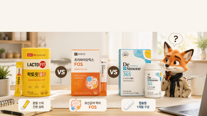 유산균 비교｜락토핏·프리바이오틱스·드시모네, 뭐가 다를까?