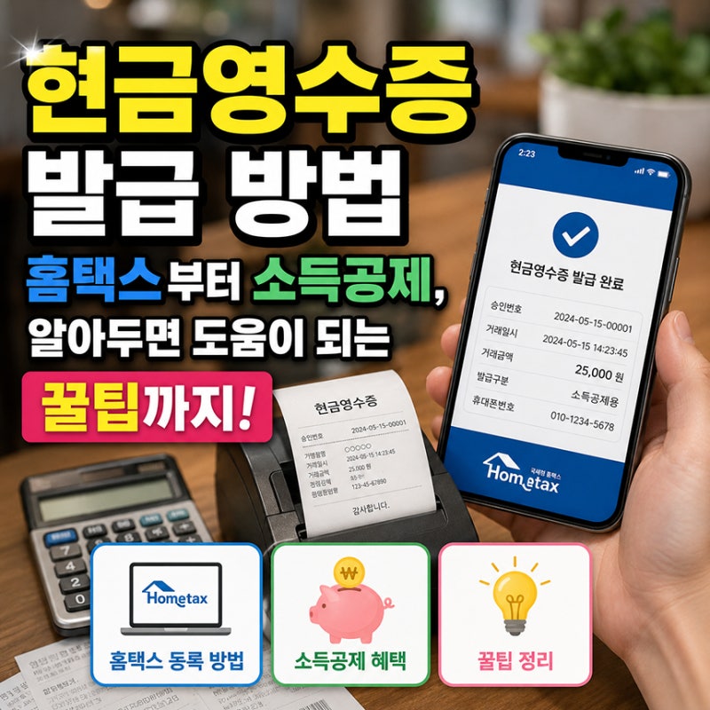 현금영수증 발급 방법, 홈택스부터 소득공제, 알아두면 도움이 되는 꿀팁까지