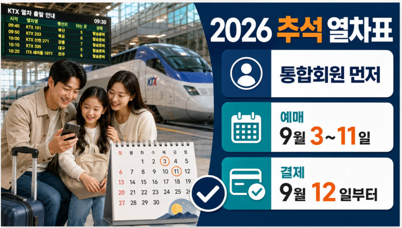 2026 추석 귀성길 준비, 열차표 예매부터 교통대책까지