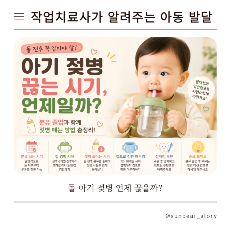 아기 젖병 끊는 시기 언제? 돌 전후 젖병 떼기와 분유 졸업 방법