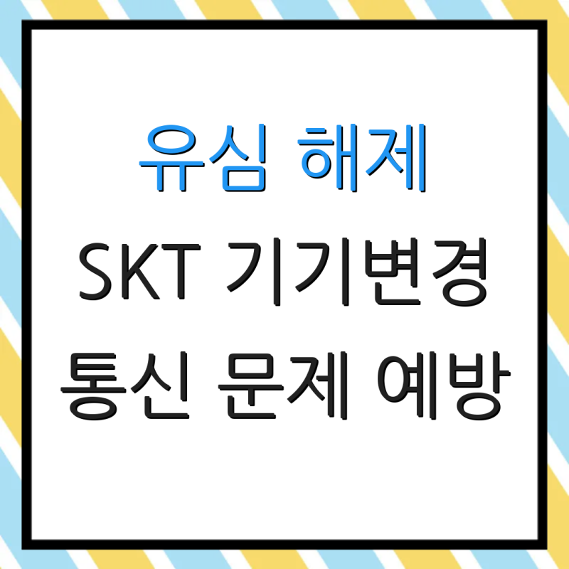 유심 해제 SKT 기기변경 통신 문제 예방 해결책 제안 장애 최소화 방법