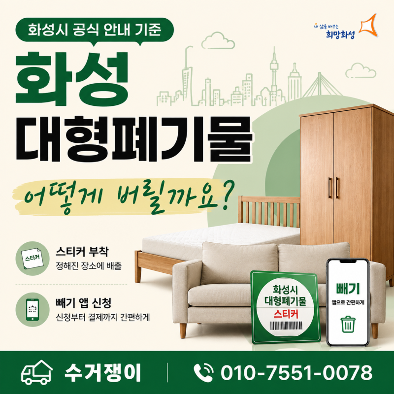 화성 대형폐기물 버리는 방법, 직접 옮기기 어렵다면 어떻게 할까요?