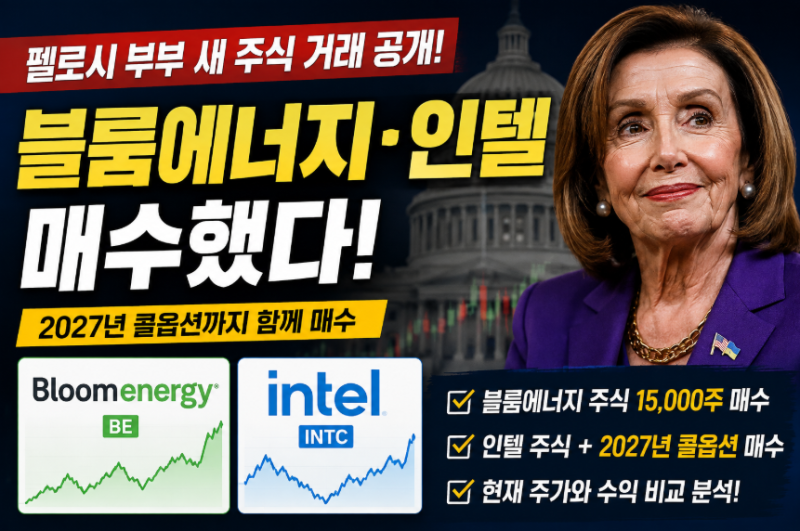 낸시 펠로시 주식 최신 거래 공개｜블룸에너지·인텔 매수, 2027년 콜옵션까지