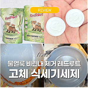 식기세척기 고체세제 비교 '물얼룩 없앨 땐 이거!' 레드루트 LG식세기세제 넣는법