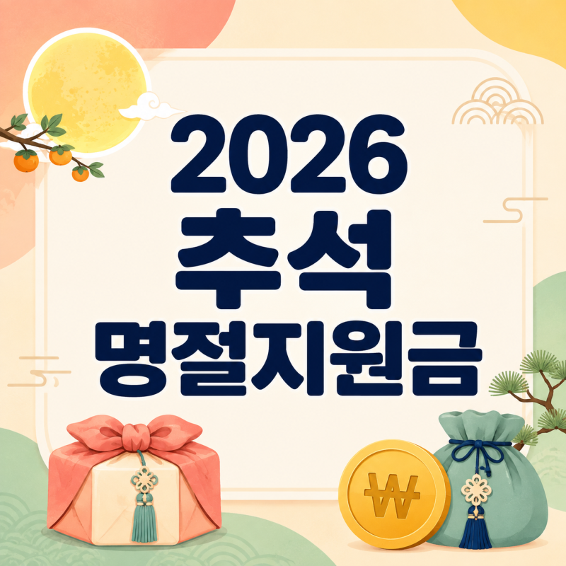 2026 추석명절지원금 지역별 금액 총정리｜받을 수 있는 조건과 신청방법
