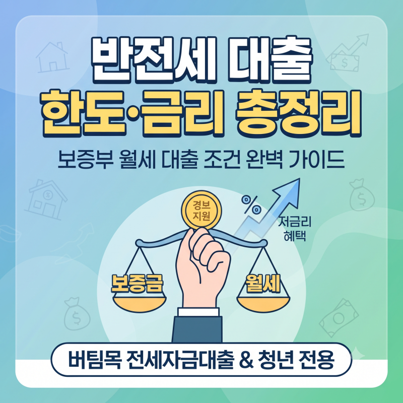 반전세 대출 한도·금리 총정리: 보증부 월세 대출 조건 완벽 가이드
