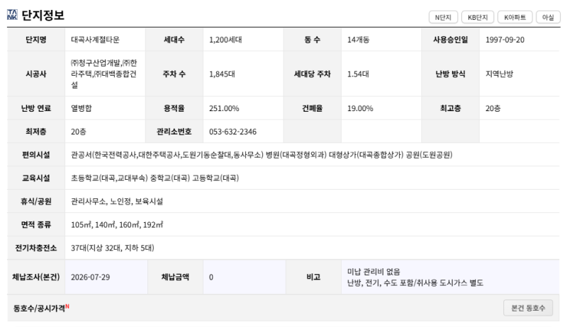 대구 달서구 2억 아파트가 1억4천만원대? 대곡사계절타운 경매 2026타경33 사진 12