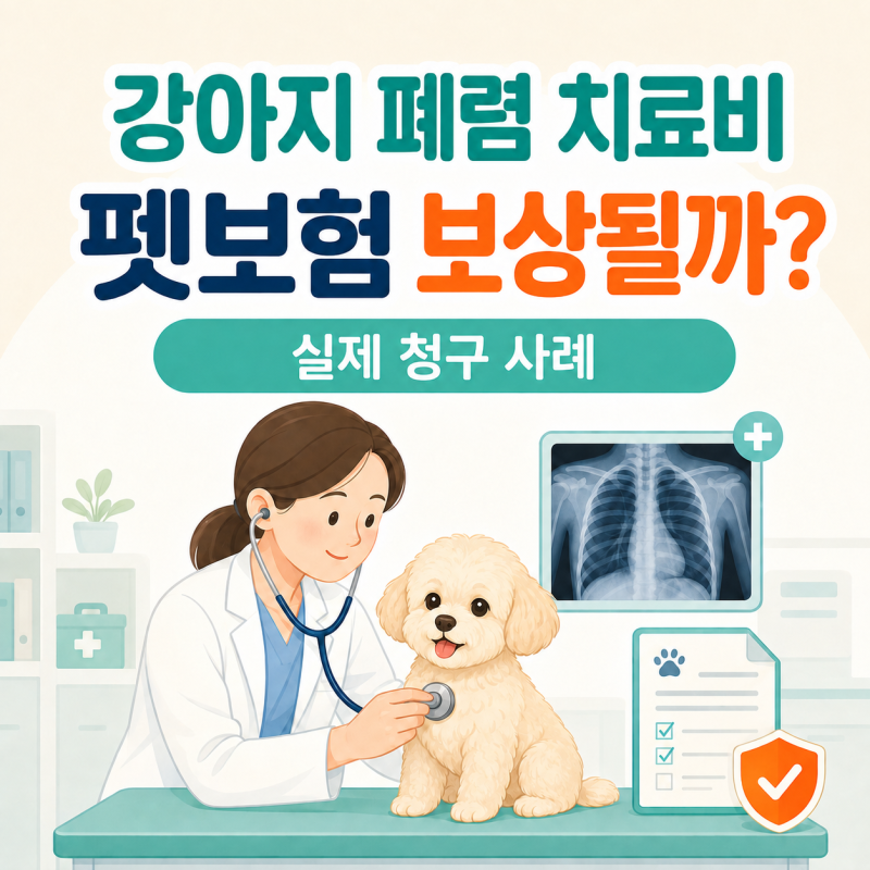 강아지 폐렴 치료비, 펫보험 보상될까? 실제 청구 사례