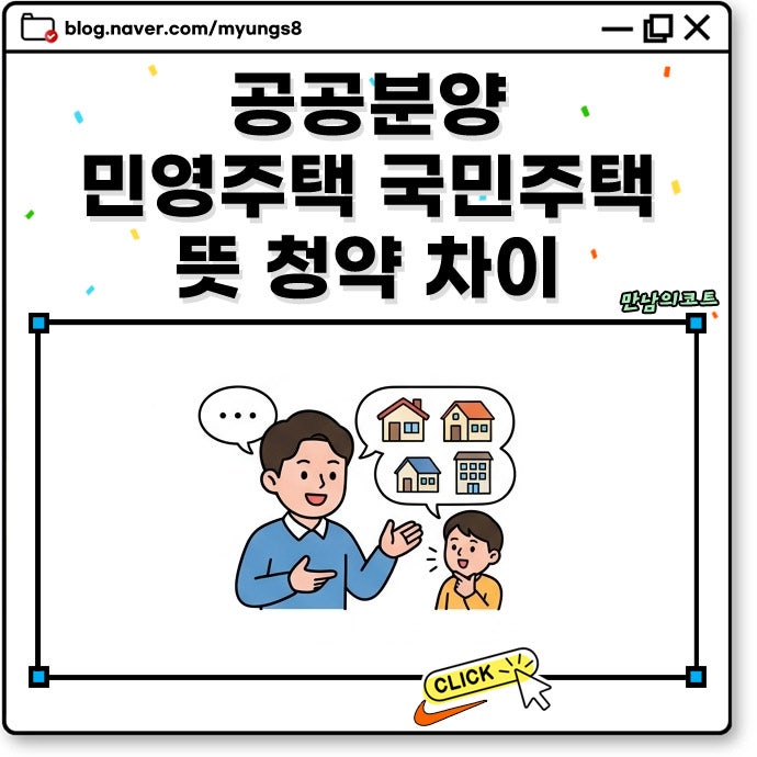 공공분양 민영주택 국민주택 뜻 청약 차이 순차제와 가점제 비교 나에게 유리한 방식은?