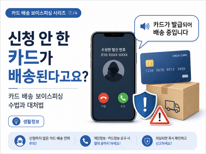 신청 안 한 카드가 배송된다고요? 카드 배송 보이스피싱 수법과 대처법