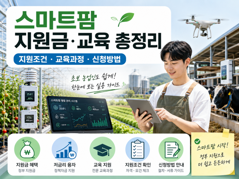 스마트팜 지원금 받을 수 있을까? 2026 지원조건·교육·신청방법 총정리