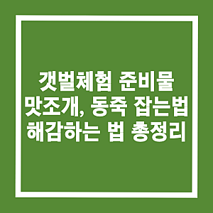 아이와 갯벌체험 준비물 맛조개 동죽 잡는 법 해감하는 법 총정리