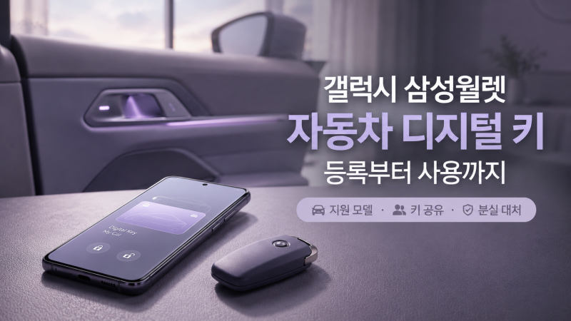 갤럭시 삼성월렛 자동차 디지털 키 가이드: 지원 모델, 등록 및 사용법, 공유부터 분실 대처....