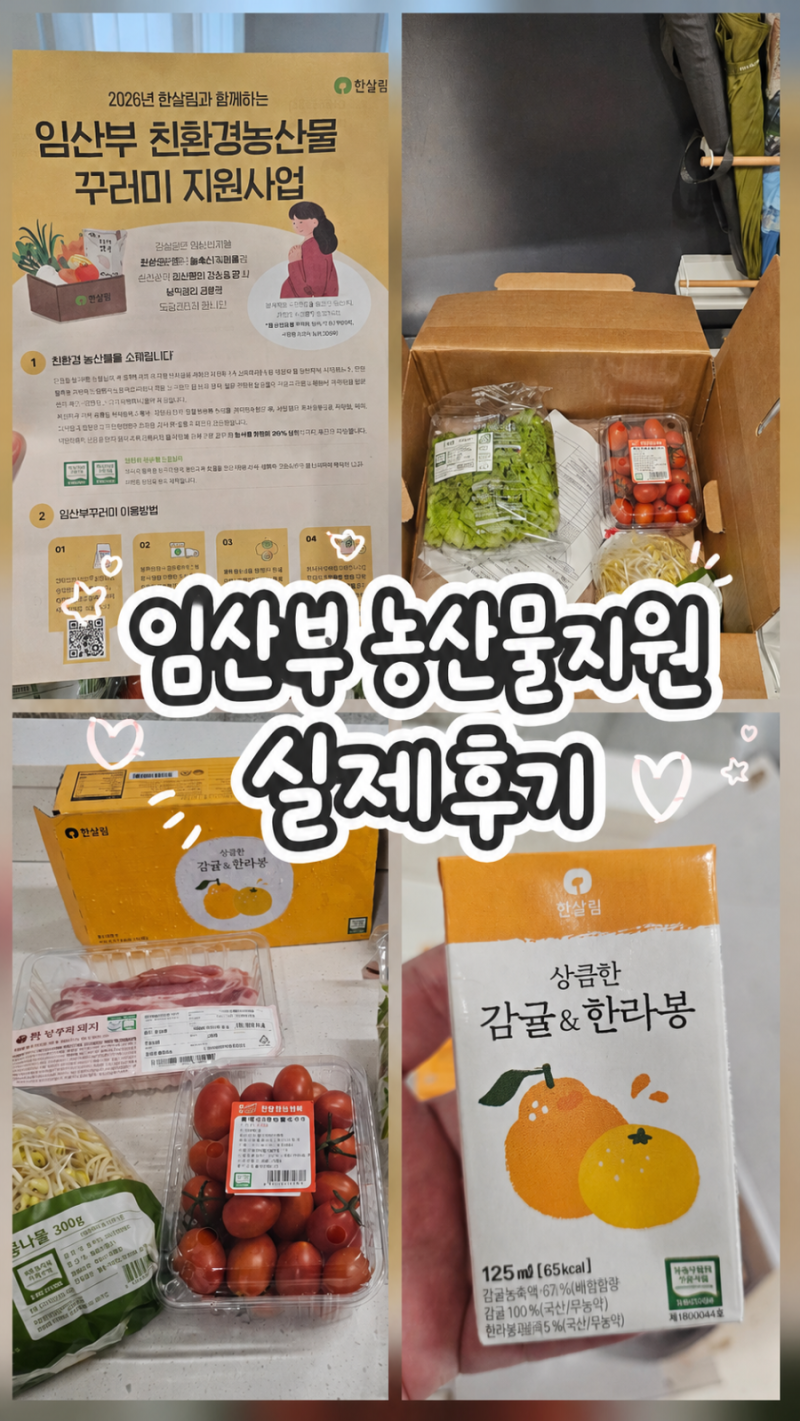 임산부농산물지원,한살림임산부꾸러미 실제 사용 후기