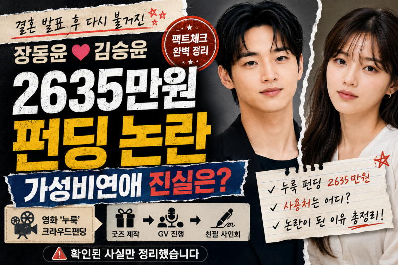 장동윤 김승윤 결혼 발표 후 '2635만원 가성비연애' 논란? 누룩 펀딩 사실관계