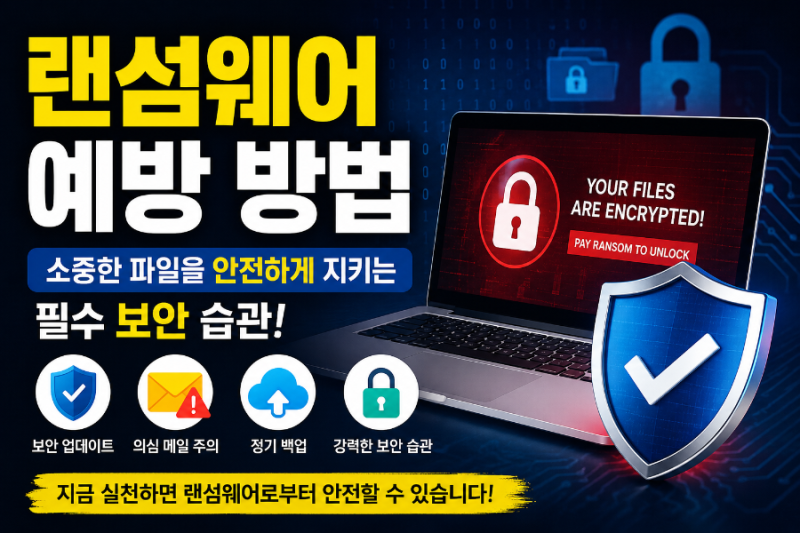 랜섬웨어 예방 방법｜소중한 파일을 안전하게 지키는 필수 보안 습관