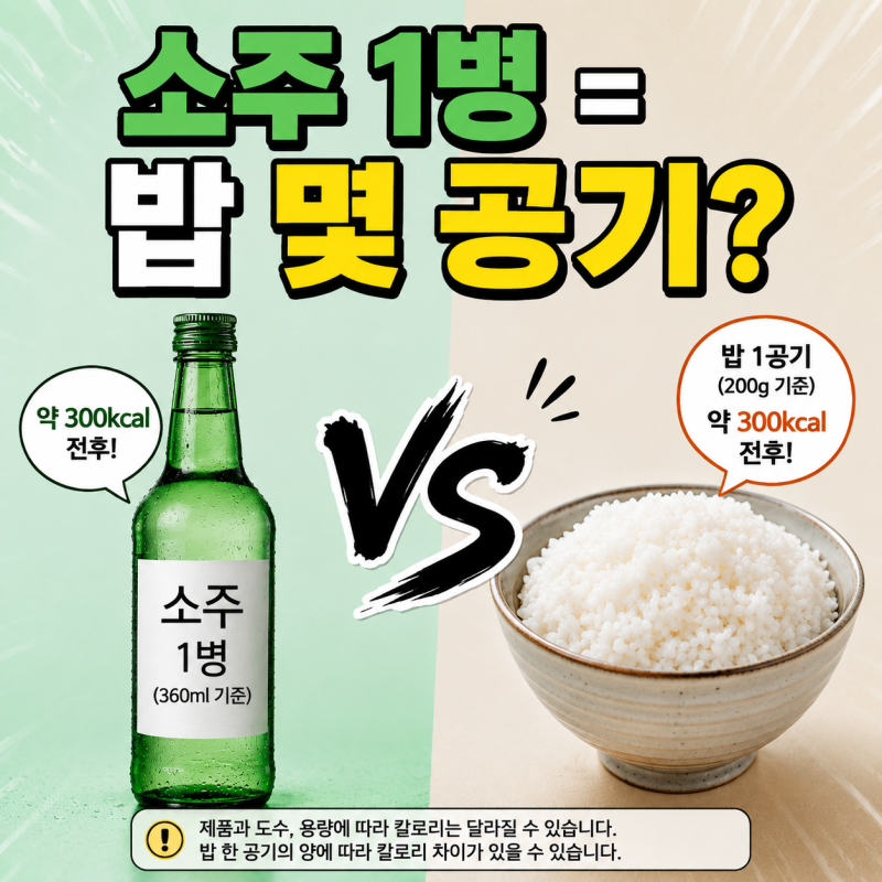 소주 한 병은 밥 몇 공기 칼로리일까? 생각보다 놀라운 술 칼로리
