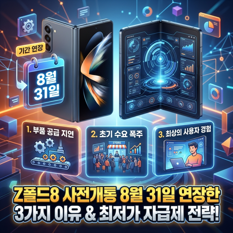 갤럭시 Z폴드8 사전개통 8월 31일 연장한 3가지 이유와 최저가 자급제 구매 전략