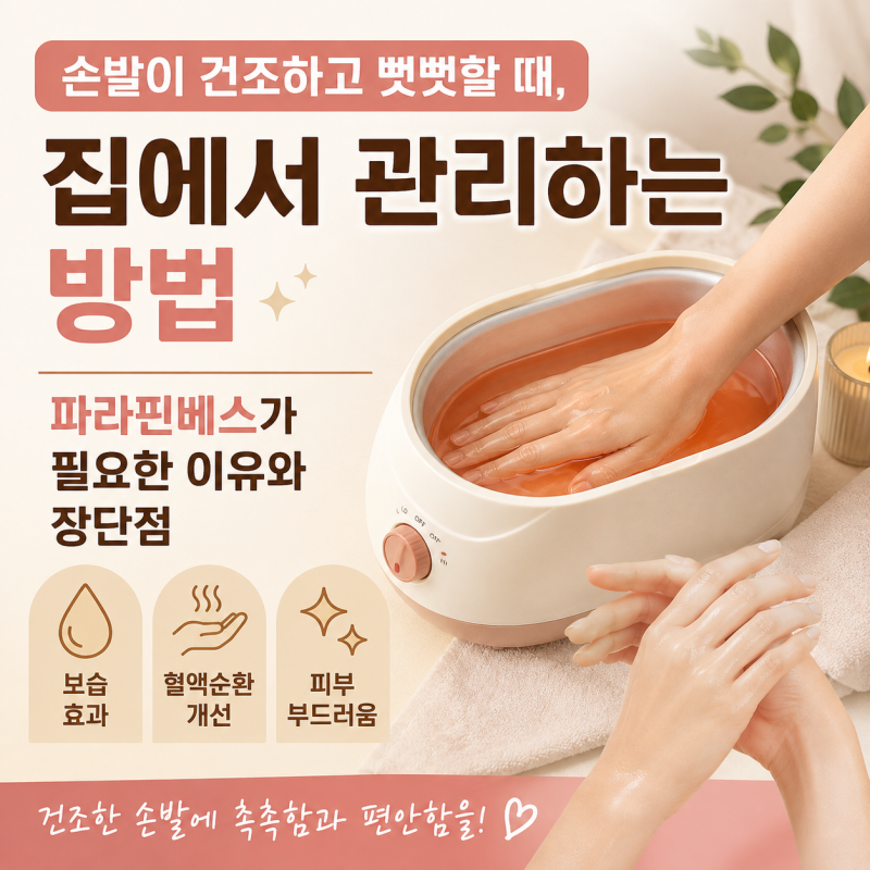 손발이 건조하고 뻣뻣할 때, 집에서 관리하는 방법｜파라핀베스가 필요한 이유와 장단점