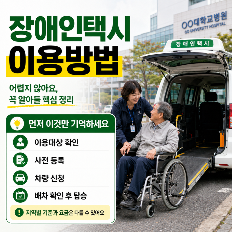 장애인택시 이용방법 어렵지 않아요 꼭 알아둘 핵심 정리