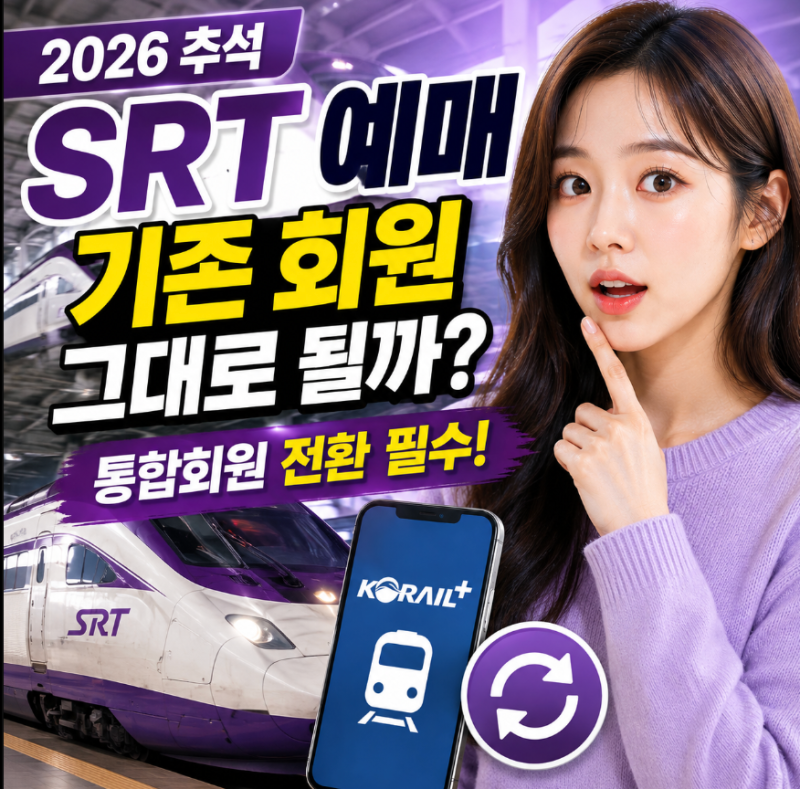 2026 추석 SRT 예매 기존 회원 로그인 그대로 될까 통합회원 총정리