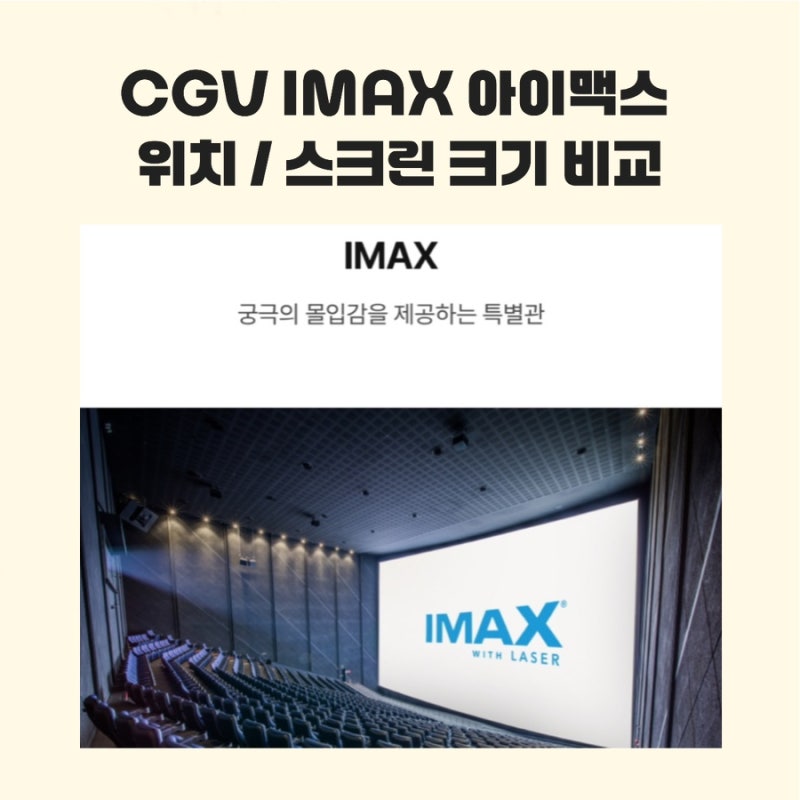 전국 CGV 아이맥스(IMAX) 위치 총정리｜스크린 크기 순위, 위치까지 한눈에!