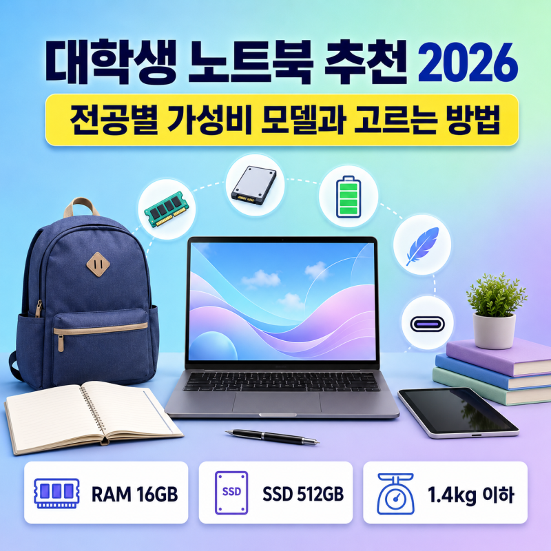 대학생 노트북 추천 2026｜전공별 가성비 모델과 고르는 방법