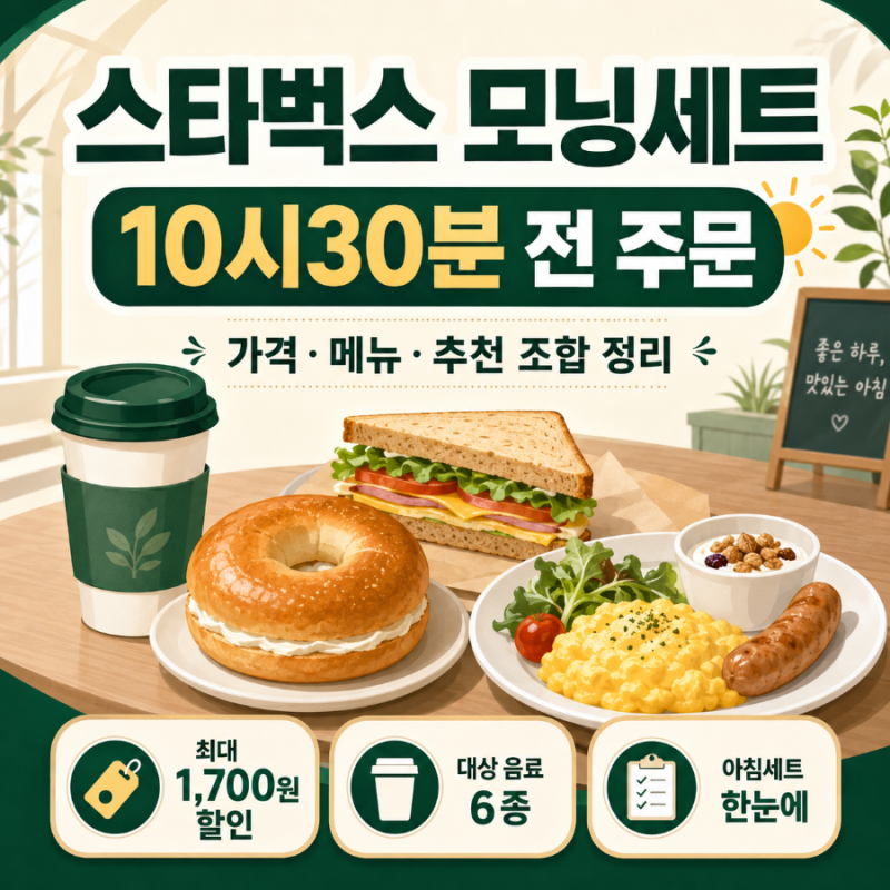 스타벅스 모닝세트 뭐가 제일 이득일까? 가격·시간·추천 조합 싹모아