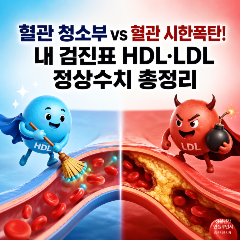 HDL LDL콜레스테롤 차이, 정상수치부터 높으면 낮으면 의미 정리