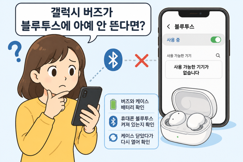 갤럭시 버즈 연결 안됨｜블루투스에 안 뜨거나 자꾸 끊길 때 해결 방법