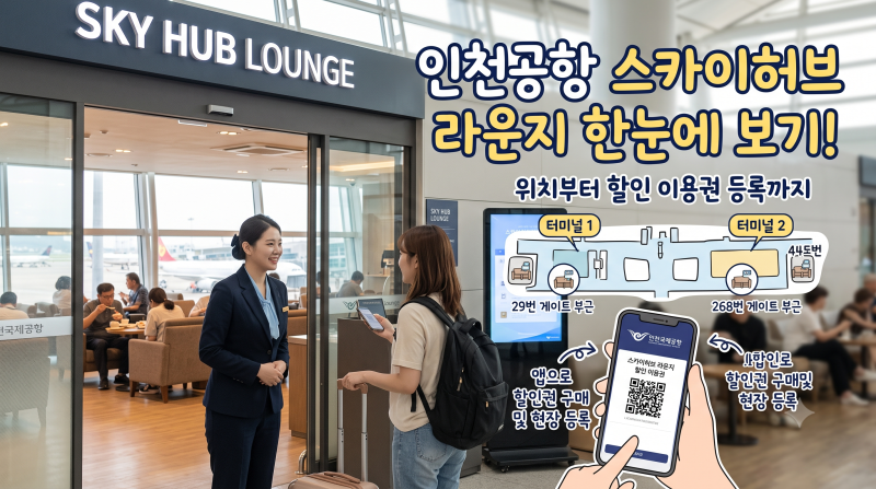 인천공항 스카이허브 라운지 위치부터 할인 이용권 등록법까지 한눈에 보기