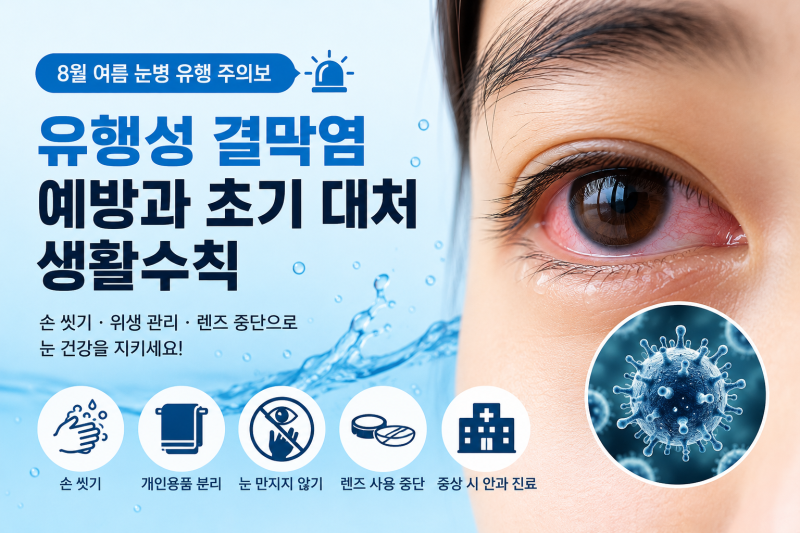 여름 눈병 유행 주의보, 유행성 결막염 예방과 초기 대처 생활수칙
