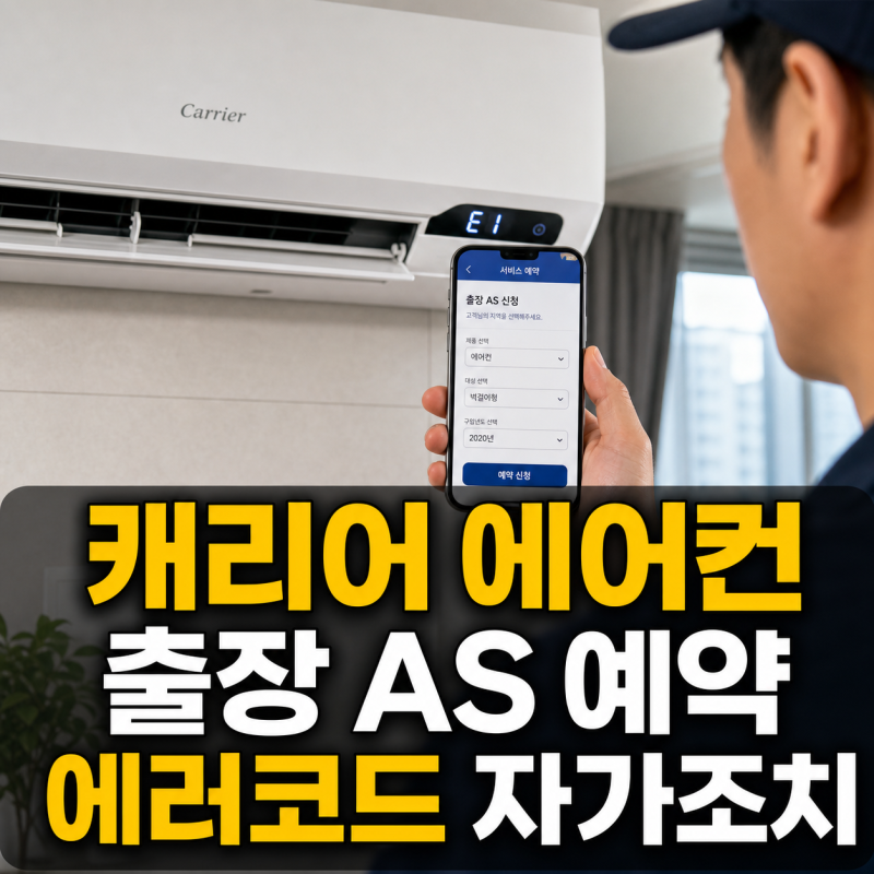 캐리어 에어컨 서비스센터 고객센터 출장 AS 예약과 에러코드 자가조치