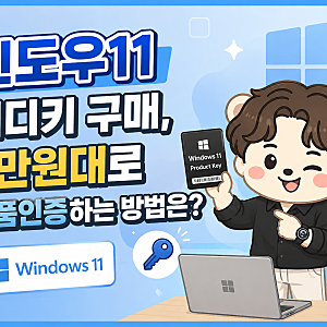 윈도우11 시디키 구매, 3만원대로 정품인증하는 방법은?