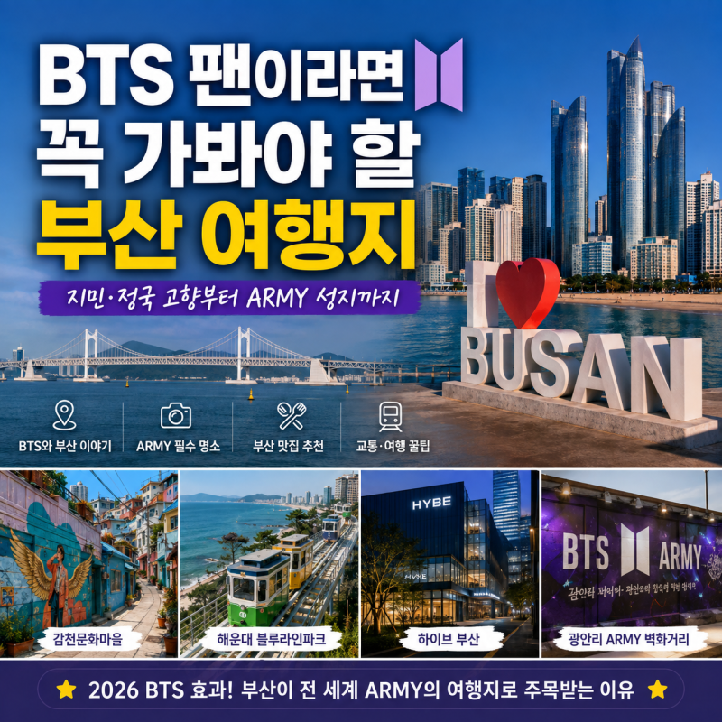 BTS 팬이라면 꼭 가봐야 할 부산 여행지｜지민·정국 고향부터 ARMY 성지까지